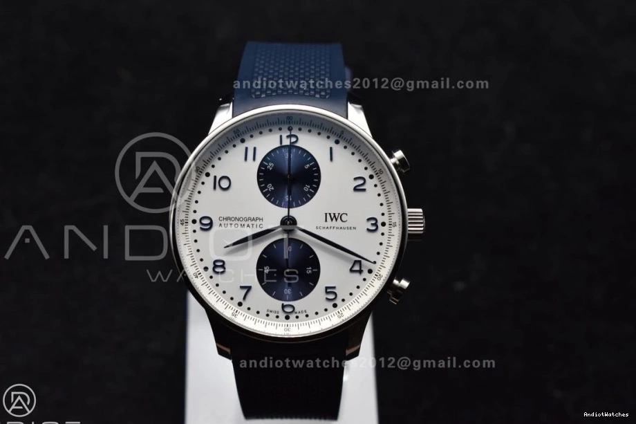 White IW3716 Z+F Edition Strap Dial Best Chrono A Blue WeatherProof Blue 1011 Portuguese Rubber 1:1 on 0922